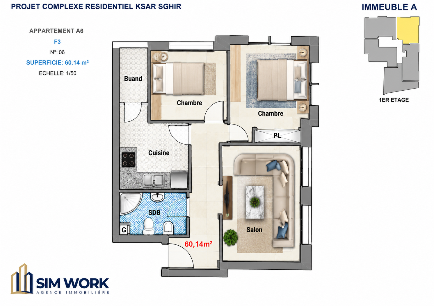 Résidence Anita – Programme neuf à Ksar Sghir, Tanger | Appartements de 50 à 85 m²