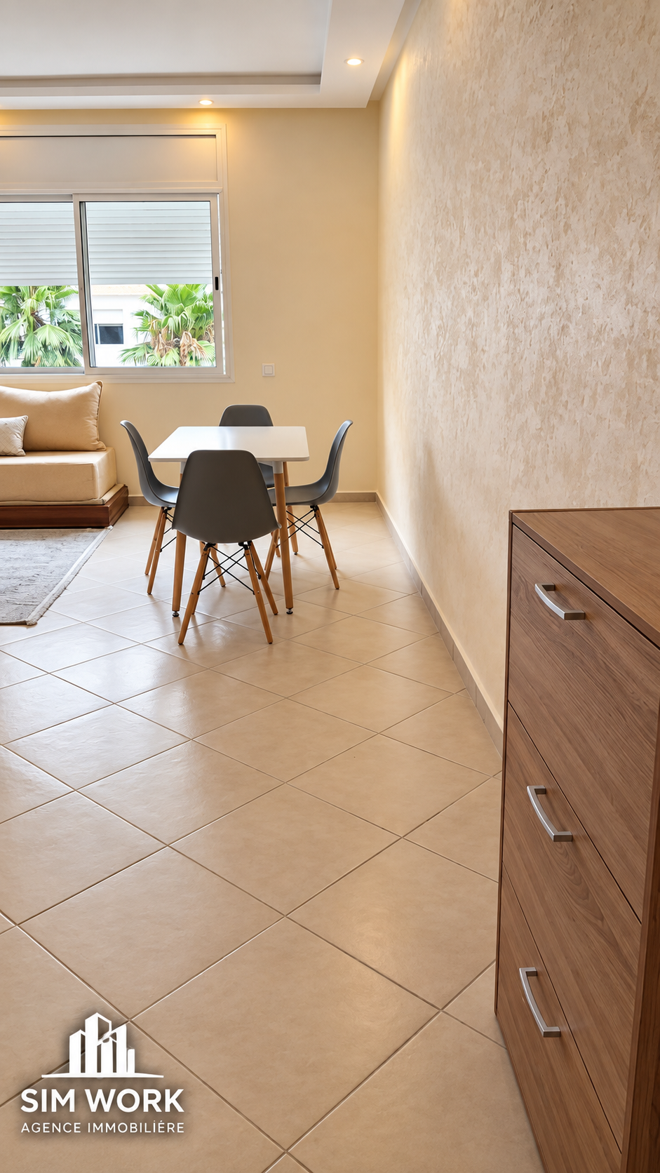 Furnished 3-Bedroom Apartment for Rent – Lotinord, Tangier